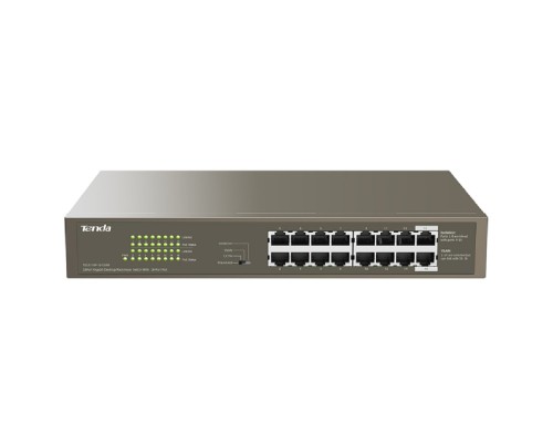 [Сетевое оборудование] TENDA TEG1116P-16-150W Коммутатор в стойку 16-Ports 10/100/1000 Base-T 16-Ports PoE(PoE бюджет 135W)