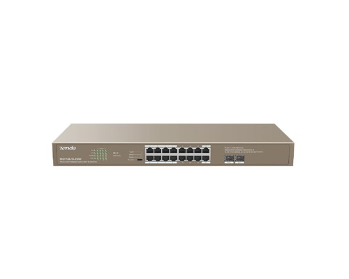[Сетевое оборудование] TENDA TEG1118P-16-250W Коммутатор в стойку 16-Ports 10/100/1000 Base-T + 2-Ports 1000 Base-X SFP ports 16-Ports PoE(PoE бюджет 230W)