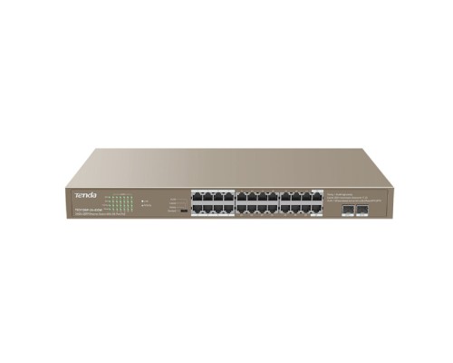 [Сетевое оборудование] TENDA TEG1126P-24-410W Коммутатор в стойку 24-Ports 10/100/1000 Base-T + 2-Ports 1000 Base-X SFP 16-Ports PoE(PoE бюджет 370W)
