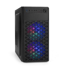 Exegate EX296983RUS Корпус Minitower ExeGate mEVO-7803-XP600 (mATX, БП XP600 с вент. 12см, 2*USB+1*USB3.0, HD аудио, черный, 2 вент. 12см с RGB подсветкой)