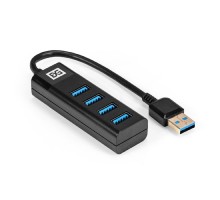 Exegate EX296925RUS USB-Хаб (концентратор) 4-в-1 ExeGate DUB-4TP (кабель-адаптер USB3.0 --> 4xUSB3.0, Plug&Play, черный)