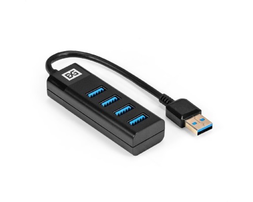 [USB-концентраторы] Exegate EX296925RUS USB-Хаб (концентратор) 4-в-1 ExeGate DUB-4TP (кабель-адаптер USB3.0 --> 4xUSB3.0, Plug&Play, черный)