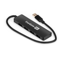 Exegate EX296928RUS USB-Хаб (концентратор) 4-в-1 ExeGate DUB-4P/3 (кабель-адаптер USB3.0 --> 4xUSB3.0, Plug&Play, черный)