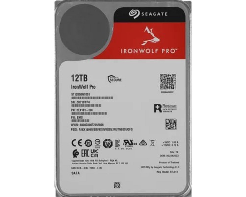 [Жесткий диск] 12TB Seagate Ironwolf Pro (ST12000NT001) {SATA 6.0Gb/s, 7200 rpm, 256mb buffer, 3.5