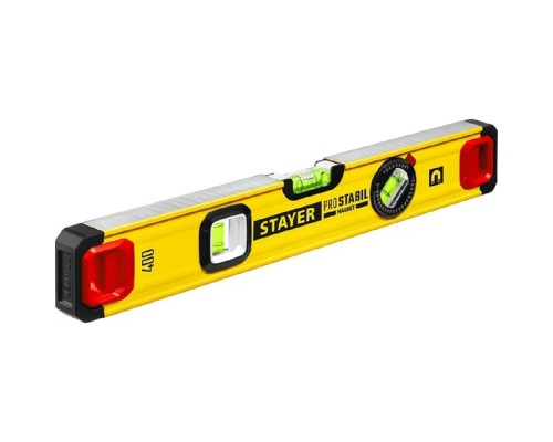 [Шпатели, мастерки, кельмы, терки, гладилки] Уровень Stayer 3480-040 40см, магнитный, глазков: 3шт