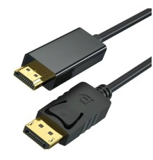 Bion Кабель DisplayPort - HDMI, 20M/19M, однонаправленный конвертор сигнала с DisplayPort в HDMI, экран, 2 м, черный [BXP-CC-DP-HDMI-020]