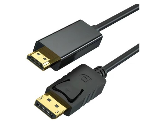 [Кабели HDMI / DVI / DP] Bion Кабель DisplayPort - HDMI, 20M/19M, однонаправленный конвертор сигнала с DisplayPort в HDMI, экран, 2 м, черный [BXP-CC-DP-HDMI-020]