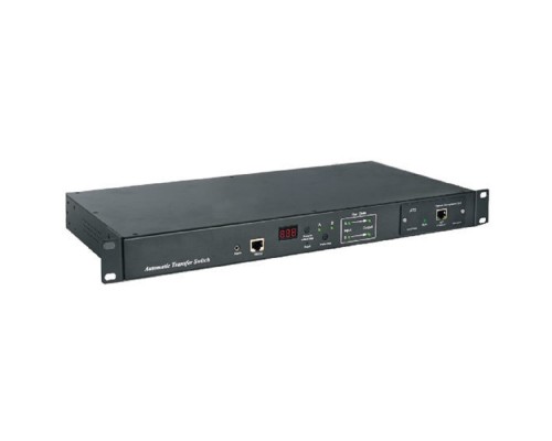 [Монтажное оборудование] Блок розеток Hyperline ATS-R-128H0812-Intelligent Блок розеток с функцией авт. включения резервного питания (АВР/ATS) 19", горизонт., 1U, 6хIEC320 C13, 2хIEC320 C19, 220V, 16А, каб. пит. 3х1.5 мм