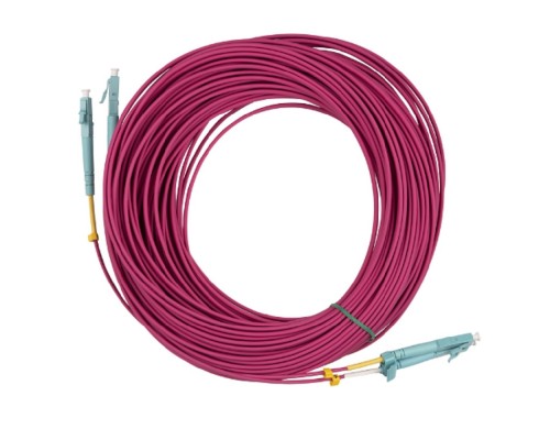 [Патч-корд] Кабель оптический Hyperline FC-D2-504-LC/PR-LC/PR-H-25M-LSZH-MG Патч-корд волоконно-оптический (шнур) MM 50/125, OM4, LC-LC, duplex, 10G/40G, LSZH, 25м