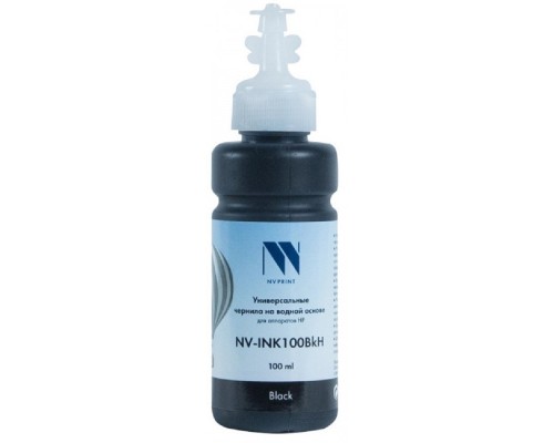 [Расходные материалы] Чернила NV PRINT универсальные на водной основе NV-INK100BkH для аппаратов НР (100 ml) Black совместимые
