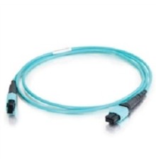 Кабельная сборка Hyperline FHD-MC3-503-MPOM12/PS-MPOF12/PS-A-1M-LSZH-AQ Патч-корд волоконно-оптический MPO (папа) - MPO (мама), 12 волокон, OM3, 40/100G, LSZH, 1м