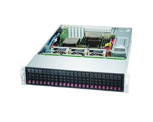 [Корпус] Supermicro CSE-216BAC4-R1K23LPB 2U, LP, 20x 2.5-inch SAS3/SATA3 HDD/SSD and 4x NVMe/SAS3/SATA3 storage devices, w/o Expander, 2x 1200W