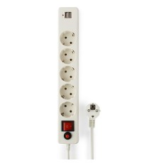 Гарнизон Сетевой фильтр для ИБП ECL-5-U2-W-1.8 5р, 10А, 2xUSB, 1.8м, ур.защиты 4, белый, пакет (22436)
