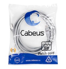 Cabeus PC-FTP-RJ45-Cat.5e-5m Патч-корд F/UTP, категория 5е, 2xRJ45/8p8c, экранированный, серый, PVC, 5м