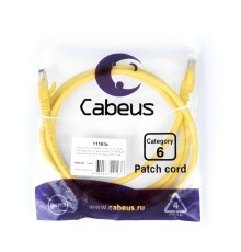 Cabeus PC-UTP-RJ45-Cat.6-1.5m-YL-LSZH Патч-корд U/UTP, категория 6, 2xRJ45/8p8c, неэкранированный, желтый, LSZH, 1.5м