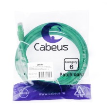 Cabeus PC-UTP-RJ45-Cat.6-3m-GN-LSZH Патч-корд U/UTP, категория 6, 2xRJ45/8p8c, неэкранированный, зеленый, LSZH, 3м