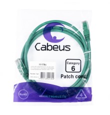 Cabeus PC-UTP-RJ45-Cat.6-1.5m-GN-LSZH Патч-корд U/UTP, категория 6, 2xRJ45/8p8c, неэкранированный, зеленый, LSZH, 1.5м