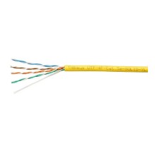 Cabeus UTP-4P-Cat.5e-SOLID-YL Кабель витая пара UTP (U/UTP), категория 5e, 4 пары (24 AWG), одножильный, PVC нг(А)-LS, желтый (305 м)