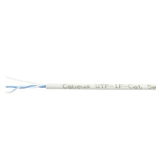 Cabeus UTP-1P-Cat.5e-SOLID Кабель витая пара (UTP), категория 5e, 1 пара (24 AWG), одножильный (solid), PVC нг(А)-LS, серый (500 м)