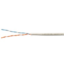 Cabeus UTP-2P-Cat.5e-SOLID-GY-500 Кабель витая пара UTP (U/UTP), категория 5e, 2 пары (24 AWG) , одножильный, PVC нг(А)-LS, серый (500 м)