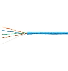 Cabeus UTP-4P-Cat.5e-SOLID-BL-100 Кабель витая пара UTP (U/UTP), категория 5e, 4 пары (24 AWG), одножильный, PVC нг(А)-LS, синий (100 м)