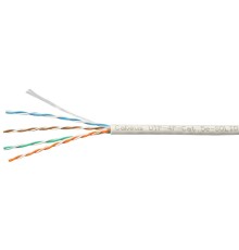 Cabeus UTP-4P-Cat.5e-SOLID-LSLTx-GY-100 Кабель витая пара UTP (U/UTP), категория 5e, 4 пары (24 AWG), одножильный, нг(А)-LSLTx, серый (100 м)
