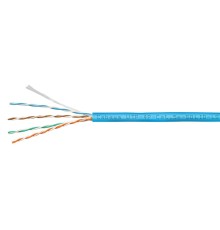 Cabeus UTP-4P-Cat.5e-SOLID-LSZH-BL-100 Кабель витая пара UTP (U/UTP), категория 5e, 4 пары (24 AWG), одножильный, синий, LSZH, нг(А)-HF, (100 м)
