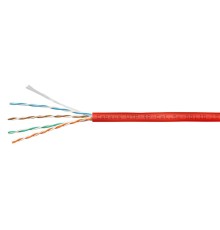 Cabeus UTP-4P-Cat.5e-SOLID-LSZH-RD-100 Кабель витая пара UTP (U/UTP), категория 5e, 4 пары (24 AWG), одножильный, красный, LSZH, нг(А)-HF, (100 м)
