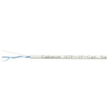 Cabeus UTP-1P-Cat.5e-SOLID-100 Кабель витая пара (UTP), категория 5e, 1 пара (24 AWG), одножильный (solid), PVC нг(А)-LS, серый (100 м)