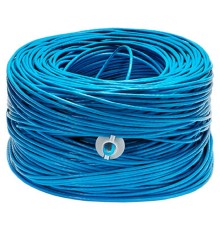 Cabeus UTP-4P-Cat.5e-SOLID-BL Кабель витая пара UTP (U/UTP), категория 5e, 4 пары (24 AWG), одножильный, PVC нг(А)-LS, синий