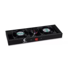 Cabeus TRAY-FAN2-BK Модуль вентиляторный с 2-я вентиляторами для установки в настенные шкафы серии SH-05F, цвет черный (RAL9004)