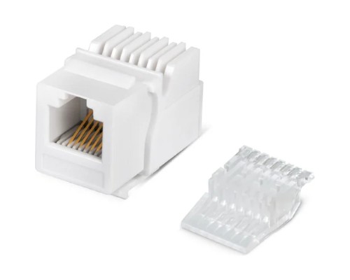 [Cabeus Разъемы, Проходные адаптеры, Вставки] Cabeus KJ-RJ12-Toolless Вставка Keystone Jack, RJ-12(6P6C), без инструмента Toolless, белая
