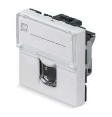 Cabeus KJ-RJ45-Cat.6-SH-180T-FP-L-45 Keystone Jack RJ-45(8P8C), 180 градусов, категория 6, экранированная, безинструментный монтаж, вставка Mosaic (арт.076566)