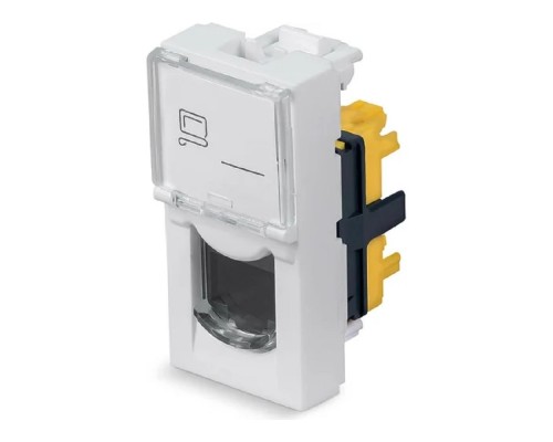 [Cabeus Разъемы, Проходные адаптеры, Вставки] Cabeus KJ-RJ45-Cat.6a-180T-FP-L-22,5 Keystone Jack RJ-45(8P8C), 180 градусов, категория 6a, безинструментный монтаж, вставка Mosaic (арт.076571)