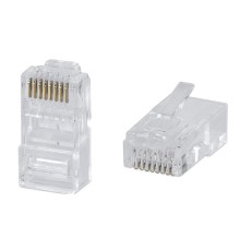 Cabeus 8P8C-C6 Коннектор RJ-45 под витую пару, категория 6 , универсальный (для одножильного и многожильного кабеля) для проводников с толщиной по изоляции до 1,05 мм