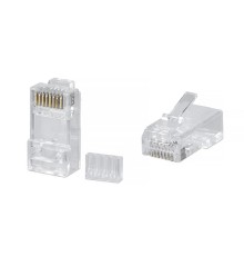 Cabeus 8P8C-C6-TWP Коннектор RJ-45 под витую пару, категория 6, универсальный (для одножильного и многожильного кабеля), для проводников с толщиной по изоляции до 1,05 мм, со вставкой