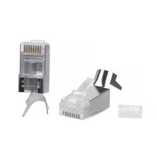 Cabeus 8P8C-SH-C6(1.35)-TWP Коннектор RJ-45(8P8C) под витую пару, категория 6, экранированный, универсальный (для одножильного и многожильного кабеля), для проводников с толщиной по изоляции до 1.35 м