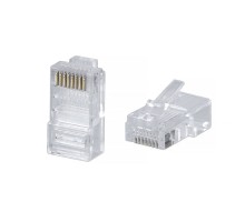 Cabeus 8P8C-FC Коннектор RJ-45 быстрой установки под витую пару, категория 5e, универсальный (для одножильного и многожильного кабеля) для проводников с толщиной по изоляции до 1,05 мм