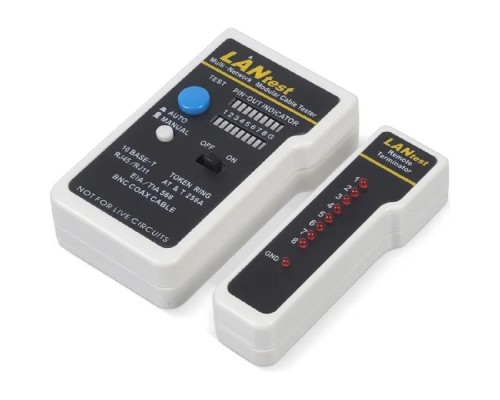 [Cabeus Монтажный инструмент] Cabeus HT-519CT Тестер для витой пары с переходниками для коаксиального кабеля