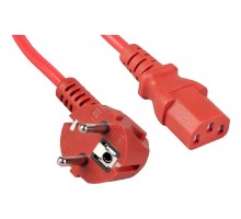 Cabeus PC-186-VDE-1.8M-RD Кабель питания компьютера (Schuko+C13) (3x0.75), красный, 1.8м