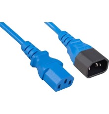 Cabeus PC-189-VDE-1.8M-BL Кабель питания монитор-компьютер IEC 320 C13 - IEC 320 C14 (3x0.75), синий, 1.8 м