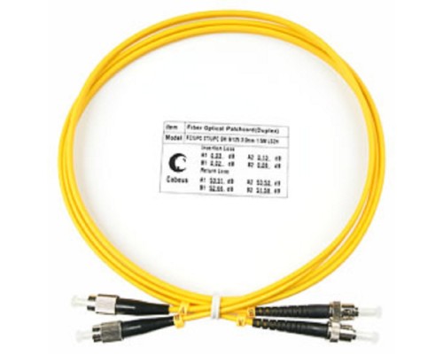 [Cabeus Патч-корды волоконно-оптические, пигтейлы] Cabeus FOP(d)-9-FC-ST-1,5m Шнур оптический duplex FC-ST 9/125 sm 1,5м LSZH