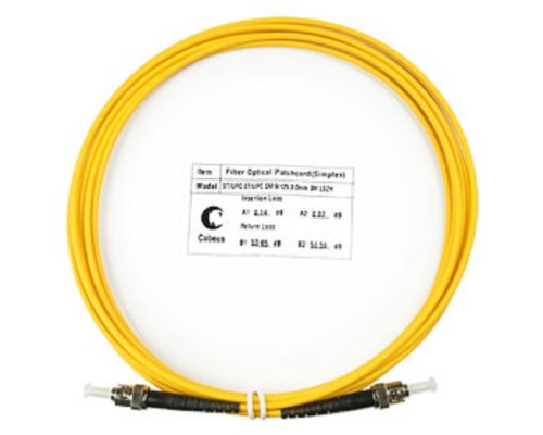 [Cabeus Патч-корды волоконно-оптические, пигтейлы] Cabeus FOP(s)-9-ST-ST-3m Шнур оптический simplex ST-ST 9/125 sm 3м LSZH