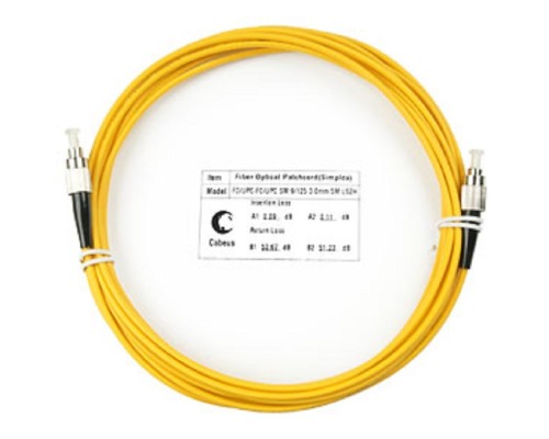[Cabeus Патч-корды волоконно-оптические, пигтейлы] Cabeus FOP(s)-9-FC-FC-5m Шнур оптический simplex FC-FC 9/125 sm 5м LSZH