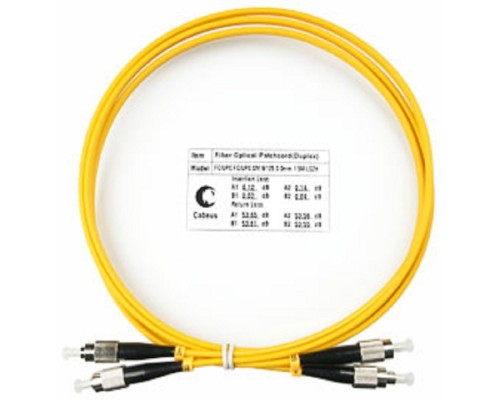 [Cabeus Патч-корды волоконно-оптические, пигтейлы] Cabeus FOP(d)-9-FC-FC-1,5m Шнур оптический duplex FC-FC 9/125 sm 1,5м LSZH