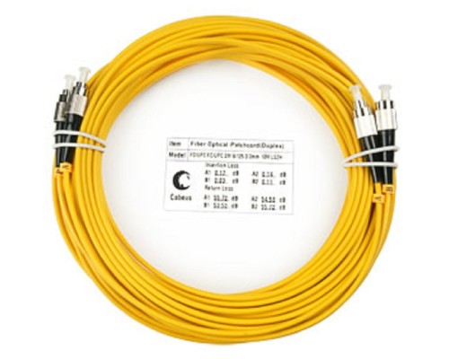 [Cabeus Патч-корды волоконно-оптические, пигтейлы] Cabeus FOP(d)-9-FC-FC-15m Шнур оптический duplex FC-FC 9/125 sm 15м LSZH