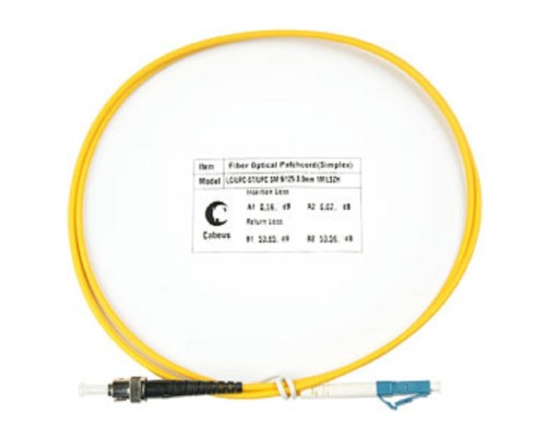 [Cabeus Патч-корды волоконно-оптические, пигтейлы] Cabeus FOP(s)-9-LC-ST-1,5m Шнур оптический simplex LC-ST 9/125 sm 1,5м LSZH
