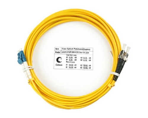 [Cabeus Патч-корды волоконно-оптические, пигтейлы] Cabeus FOP(d)-9-LC-ST-5m Шнур оптический duplex LC-ST 9/125 sm 5м LSZH