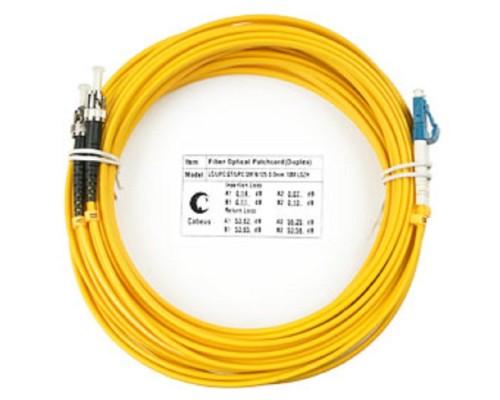 [Cabeus Патч-корды волоконно-оптические, пигтейлы] Cabeus FOP(d)-9-LC-ST-15m Шнур оптический duplex LC-ST 9/125 sm 15м LSZH