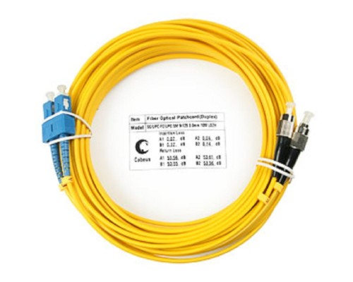[Cabeus Патч-корды волоконно-оптические, пигтейлы] Cabeus FOP(d)-9-SC-FC-10m Шнур оптический duplex SC-FC 9/125 sm 10м LSZH